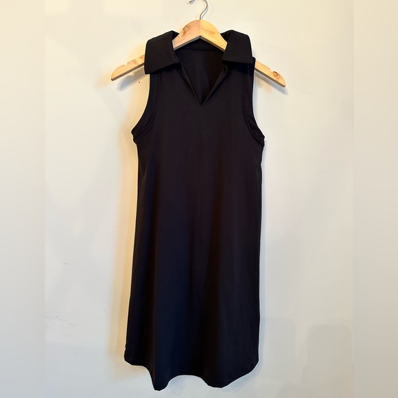 SSYS Black Pleated Back Collared V Neck Padded Active Dress XS - Picture 4 of 7